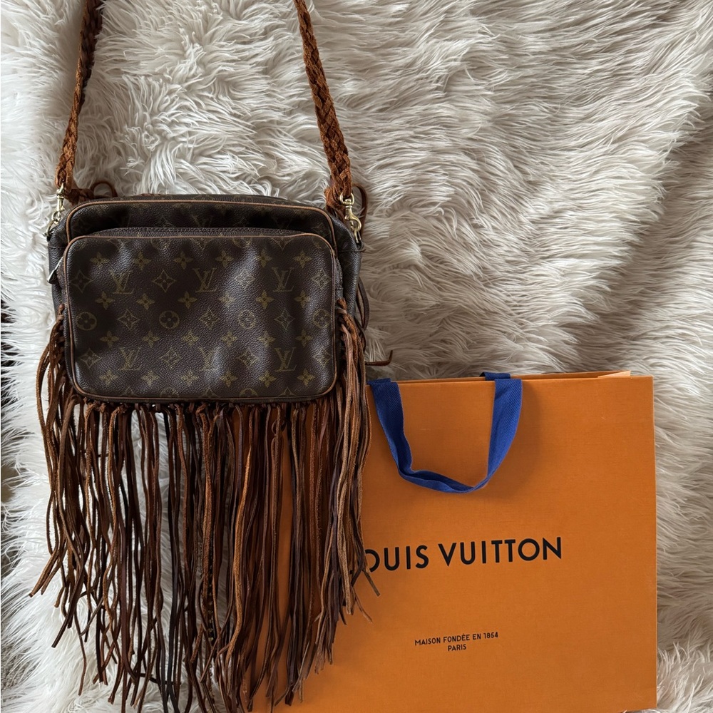 Louis Vuitton Brown Crossbody Bag with Fringe